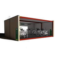 Abris vélos ouvert fabriqué à partir de containers maritimes - ESCALE_4