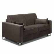 Canapé convertible express JACKSON 120cm - Sommier lattes - Tweed taupe - Matelas 16 cm_4