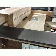 Comptoir d'accueil Avant 1 personne façade colorée - Ofitres - 129, Blanc, Non, Aigue Marine brillant_4