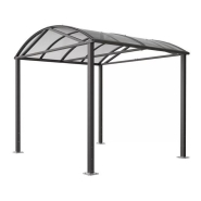 Abri vélos et motos voûte Large - Dimensions 2520x2640x2830 mm - Structure en acier galvanisé - Toiture en polycarbonate alvéolaire traité anti-UV_4