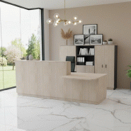 Banque d'accueil monocolore avec PMR Delta - 242, Droite, Acacia clair_0