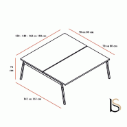 Bureau bench 2 personnes Ogi Wood - MDD. - Anthracite, Non, 120 x 141 cm_4