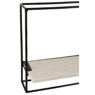 Élégante étagère murale en métal noir et marbre pour salon ou bureau