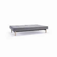 INNOVATION LIVING  CANAPE SPLITBACK STEM PIEDS CYLINDRÉ CHÊNE NATUREL CONVERTIBLE LIT 115*210CM TISSU MIXED DANCE GREY_4
