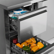 Refroidisseur de comptoir 1 porte 2 tiroirs GN1/1 SS304 - 272 L | Tefcold - CK7220_4