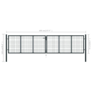 Vidaxl portail en maille de jardin acier galvanisé 400 x 125 cm gris 145776_4