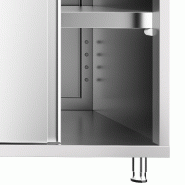 Meuble bas inox central P 700 mm avec portes - 1000_4