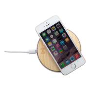 Chargeur USB sans fil 10W avec boîtier en bambou - couleur naturelle_4