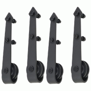 Vidaxl kits de fixation pour porte coulissante 2 pcs 200 cm acier noir 3059839_4