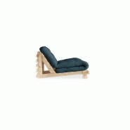 Fauteuil convertible futon ROOTS - Pin naturel - Coloris bleu pétrole - Couchage 90 x 200 cm - Design japonais et scandinave_4