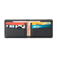 Portefeuille en polyester RPET - Protection RFID - 6 compartiments pour cartes de crédit - Noir_4