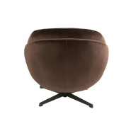 Fauteuil relax Marianah marron - style contemporain avec structure en bois et assise capitonnée en velours_4