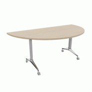 Table de réunion ½ lune Net - Mobel Linea - Alu, Chêne moyen_4