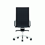 Fauteuil direction DIVA - finition cuir - structure acier chromé - dossier avec appui-tête_4