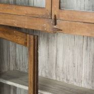 00119001000515 - meuble présentoir vintage Francisco Segarra - intérieur blanc laqué et extérieur bois naturel - 120×33×H265cm_4