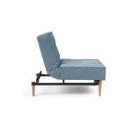Fauteuil convertible Innovation Living Splitback Styletto - Lit 90x115 cm, pieds chêne naturel, tissu Mixed Dance Light Blue_4
