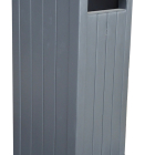 ZEUS Corbeille en béton avec support - Béton recouvert d'une peinture polyuréthane - Ouverture calibrée - Porte en acier traité anticorrosion - Étriers support-sacs en acier - Contenance 130L_4