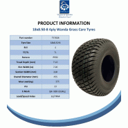 18x8.50-8 Lawnmower Tyre  Tube 4ply Multi Turf Grass P332 Road Legal (Set of 2)_4