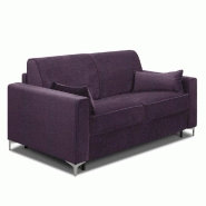 Canapé convertible express JACKSON 160cm - sommier à lattes - tweed violet - matelas 16 cm - couchage régulier_4