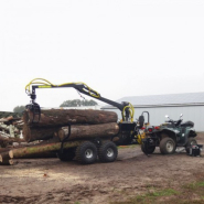 Grue treuil sur remorque 4 X 4  porte grumes Jansen_4