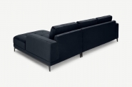 Canapé d'angle Luciano avec finition en velours et style contemporain