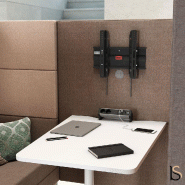 Canapé d'accueil 4 places Push - Mobel Linea - Avec bloc électrique + support écran_4