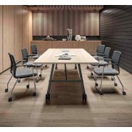 Table Serenity - plateau rabattable, roulettes, finitions personnalisables - idéale pour bureaux et espaces de réunion_4