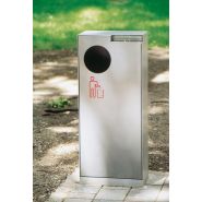 Cs211 - Poubelle publique MMCité 1 a.S. - corps en acier galvanisé, cendrier inox avec éteignoir à cigarettes, 55L, couvercle verrouillable_4