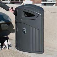 Nexus - poubelle publique Glasdon - 200 litres - elliptique - faible encombrement_4