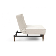 Innovation Living - Fauteuil Splitback Styletto Convertible Lit 90x115 cm - Pieds Fuseau Noyer - Tissu Bouclé Off White_4