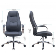 Fauteuil de bureau simili cuir - Dossier haut Félix - Référence 7620 FR204 - Accoudoirs chromés - Mécanisme basculant_4