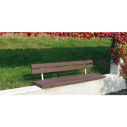 Banc public en plastique recyclé hanit - PRATO - marron, sans pieds, 200 cm - armature en acier zingué_4