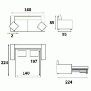 Canapé convertible gain de place - ouverture express 140cm avec matelas 14cm - NEO gris anthracite_4