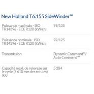 T6.155 Sidewinder - Tracteur agricole New Holland - Puissance maxi 99/135 kW/ch - Technologie SCR ECOBlue™ et confort amélioré_4