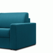 Canapé convertible express CRÉPUSCULE - Matelas comfort BULTEX® 120cm - Tissu tweed bleu turquoise_4