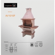 Barbecues professionnels en briques - L145xH220xP59cm - AV1010F - grilloir inox et cuisson au charbon ou bois_4