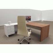 Bureau d'angle T45 avec caisson - Quadrifoglio. - 200, Noyer canaletto, Gauche_4