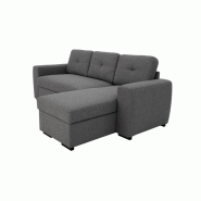 Canapé d'angle réversible convertible LIDO gris foncé avec coffre de rangement et pouf inclus_4