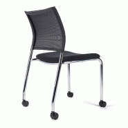 Chaise empilable sur patins ou roulettes So Trévise - Z20, Patins, Tissu_4