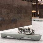 Jardinière en béton Wave - J130, J71 - Blanc et gris - 190 x 80 x 45 cm_4