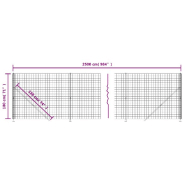 Vidaxl clôture en treillis métallique avec bride anthracite 1,8x25 m 154333_4
