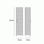Composition lit escamotable Vertigo taupe mat - largeur 311 cm - couchage 90x200 cm avec rangements intégrés_4