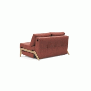 Canapé convertible design INNOVATION LIVING Cubed Wood 02 - lit 200x140 cm - tissu Cordufine Rust_4