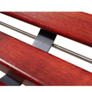 Banc public en bois exotique et acier - pieds en fonte - Lublin, longueur 2000 mm_4