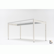 Bureau droit réglable en hauteur OGI Y - MDD - Blanc, 140 x 80 cm_4