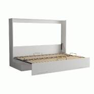 Armoire-lit escamotable VERTIGO SOFA - Blanc - Canapé gris - Couchage 140x200 cm - Ouverture assistée_4