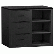 Comptoir-caisse MADRID - 1000 mm - Plateau de travail en granit noir - Noir mat_4