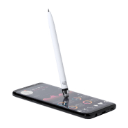 Stylo bille twist antibactérien avec stylet - plastique blanc - encre bleue_4