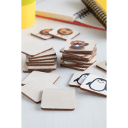 Jeu de memory en bois de bouleau laminé - motifs animaux - 24 tuiles avec logo imprimé_4
