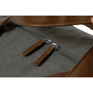 Sac de sport en toile - compartiment zippé - poche frontale - bandoulière réglable - gris foncé - 670 gr_4